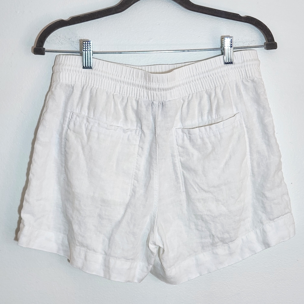 Athleta White Linen Pull-On Shorts Size 4 - Picture 4 of 10